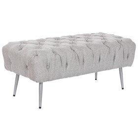 Banquette Home ESPRIT Gris Argenté Polyester Métal 103 x 46 x 42 cm de Home ESPRIT, Chaises - Réf : S3053962, Prix : 109,59 €...