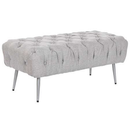 Banqueta Home ESPRIT Gris Plateado Poliéster Metal 103 x 46 x 42 cm de Home ESPRIT, Sillas - Ref: S3053962, Precio: 109,59 €,...