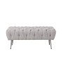 Banqueta Home ESPRIT Gris Plateado Poliéster Metal 103 x 46 x 42 cm de Home ESPRIT, Sillas - Ref: S3053962, Precio: 109,59 €,...