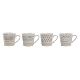 Set di Tazze da Caffè Home ESPRIT Bianco Beige Gres 180 ml 4 Pezzi di Home ESPRIT, Tazze - Rif: S3053977, Prezzo: 13,14 €, Sc...