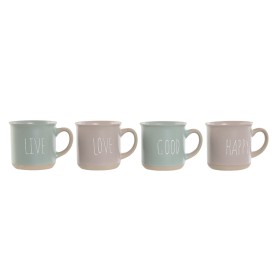 Tasse avec filtre pour infusions Home ESPRIT Bleu Vert Acier inoxydable Porcelaine Tropical 380 ml (3 Unités) | Tienda24 - Global Online Shop Tienda24.eu