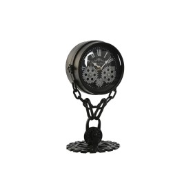 Orologio da Tavolo Home ESPRIT Nero Argentato Metallo Cristallo 18 x 17 x 33 cm di Home ESPRIT, Orologi da scrivania e da sca...