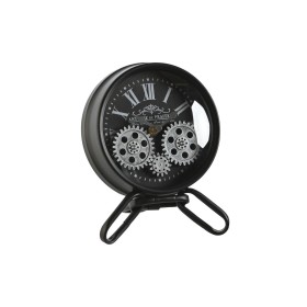 Orologio da Tavolo Home ESPRIT Nero Argentato Metallo Cristallo 16,5 x 11 x 21 cm di Home ESPRIT, Orologi da scrivania e da s...