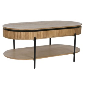 Meubles de télévision Home ESPRIT Noir Naturel Métal 120 x 64 x 52 cm de Home ESPRIT, Tables et supports de télévision - Réf ...