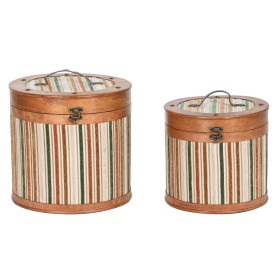 Set of decorative boxes Home ESPRIT Brown Multicolour Wood 35 x 35 x 33 cm by Home ESPRIT, Boxes - Ref: S3054095, Price: 56,3...