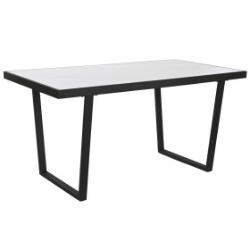 Tavolo da Pranzo Home ESPRIT Bianco Nero Metallo 150 x 80 x 75 cm di Home ESPRIT, Tavoli da sala da pranzo - Rif: S3054110, P...