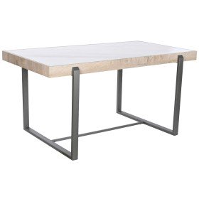 Mesa de Jantar Home ESPRIT Preto Natural Mármore Acácia 115 x 115 x 76 cm | Tienda24 - Global Online Shop Tienda24.eu