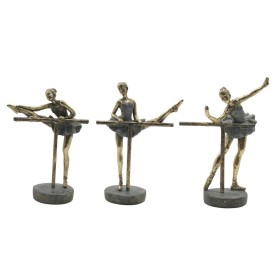 Decorative Figure Home ESPRIT Grey Golden Ballet Dancer 14 x 8 x 20 cm (3 Units) by Home ESPRIT, Ornaments - Ref: S3054136, P...