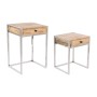 Jeu de 2 tables Home ESPRIT Marron Argenté Naturel Acier Bois de manguier 45,5 x 41 x 66,5 cm | Tienda24 - Global Online Shop Tienda24.eu