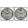 Horloge Murale Home ESPRIT Blanc Noir Métal Bois MDF 62 x 6 x 65 cm (2 Unités) | Tienda24 - Global Online Shop Tienda24.eu