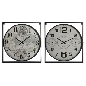 Horloge Murale Home ESPRIT Blanc Noir Métal Bois MDF 62 x 6 x 65 cm (2 Unités) de Home ESPRIT, Pendules murales - Réf : S3054...