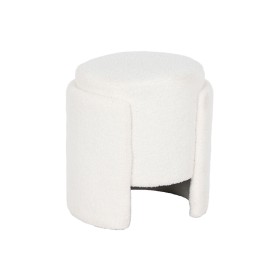 Poggiapiedi Home ESPRIT Bianco Poliestere Legno MDF Scandi 40 x 40 x 43 cm di Home ESPRIT, Ottomane e poggiapiedi - Rif: S305...