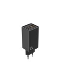 Wall Charger LEOTEC GaN Black 65 W | Tienda24 Tienda24.eu