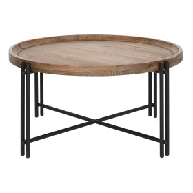 Centre Table OSLO Black Natural Iron MDF Wood 109,5 x 60 x 40,5 cm | Tienda24 - Global Online Shop Tienda24.eu