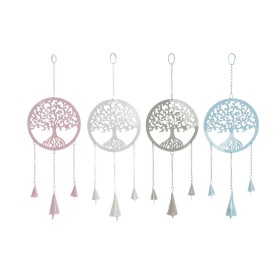 Hanging decoration DKD Home Decor Tree White Beige Grey Pink 15 x 3 x 44 cm (4 Units) by DKD Home Decor, Ornaments - Ref: S30...