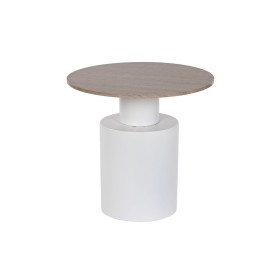 Mesa de apoio Home ESPRIT Branco Natural Metal Madeira MDF 55 x 55 x 52,5 cm de Home ESPRIT, Jogos de móveis - Ref: S3054343,...