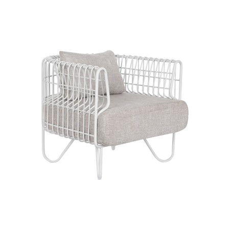 Poltrona Home ESPRIT Branco Metal 76 x 66 x 65 cm de Home ESPRIT, Cadeiras - Ref: S3054352, Preço: 308,15 €, Desconto: %