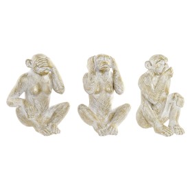 Figurine Décorative Home ESPRIT Doré Singe Tropical 21 x 17 x 25 cm (3 Unités) de Home ESPRIT, Objets de décoration - Réf : S...