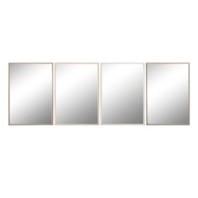 Espejo de pared Home ESPRIT Blanco Marrón Beige Gris Cristal Poliestireno 63,3 x 2,6 x 89,6 cm (4 Unidades) de Home ESPRIT, E...