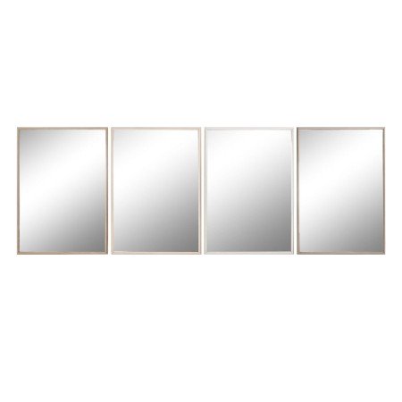 Specchio da parete Home ESPRIT Bianco Marrone Beige Grigio Cristallo polistirene 63,3 x 2,6 x 89,6 cm (4 Unità) | Tienda24 - Global Online Shop Tienda24.eu