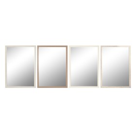 Wall mirror Home ESPRIT White Brown Beige Grey Cream Crystal polystyrene 66 x 2 x 92 cm (4 Units) by Home ESPRIT, Wall-Mounte...