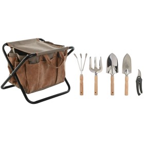 Kit di attrezzi per il giardinaggio Home ESPRIT 7 Pezzi Marrone 40 x 28 x 35 cm di Home ESPRIT, Porta attrezzi da giardino - ...