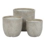 Set di vasi da fiori Home ESPRIT Beige Fibra di Vetro Magnesio 44,5 x 44,5 x 43 cm (3 Unità) di Home ESPRIT, Cachepot - Rif: ...