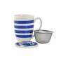 Taza con Filtro para Infusiones Home ESPRIT Azul Rojo Acero Inoxidable Porcelana 380 ml (4 Unidades) de Home ESPRIT, Tazas - ...