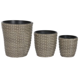 Set of Planters Home ESPRIT polypropylene Rattan 40 x 40 x 45 cm by Home ESPRIT, Cachepots - Ref: S3054563, Price: 71,21 €, D...