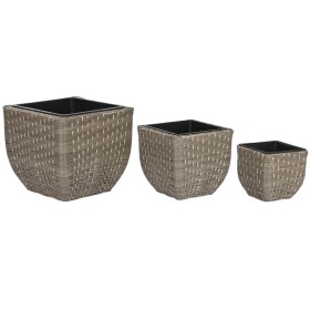 Set de pots de fleurs Home ESPRIT polypropylène Rotin 40 x 40 x 36 cm de Home ESPRIT, Cache-pots - Réf : S3054566, Prix : 77,...