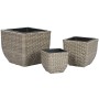 Set de pots de fleurs Home ESPRIT polypropylène Rotin 40 x 40 x 36 cm de Home ESPRIT, Cache-pots - Réf : S3054566, Prix : 77,...