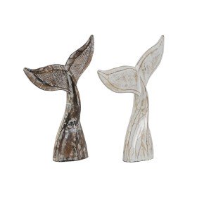 Figura Decorativa Home ESPRIT Branco Natural Mediterrâneo Decapé 25 x 6 x 33 cm (2 Unidades) de Home ESPRIT, Adornos - Ref: S...