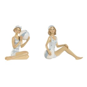 Statua Decorativa Home ESPRIT Bianco Blu cielo Mediterraneo 8 x 8 x 12,5 cm (2 Unità) di Home ESPRIT, Soprammobili - Rif: S30...