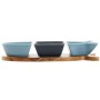 Set de Aperitivo Home ESPRIT Azul Azul marino Porcelana Acacia Pez Mediterráneo 28 x 9,7 x 1,3 cm 4 Piezas de Home ESPRIT, Pl...