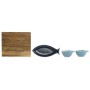 Set de Aperitivo Home ESPRIT Azul Azul cielo Porcelana Acacia Mediterráneo Peces 19,5 x 16,5 x 1,3 cm 4 Piezas de Home ESPRIT...