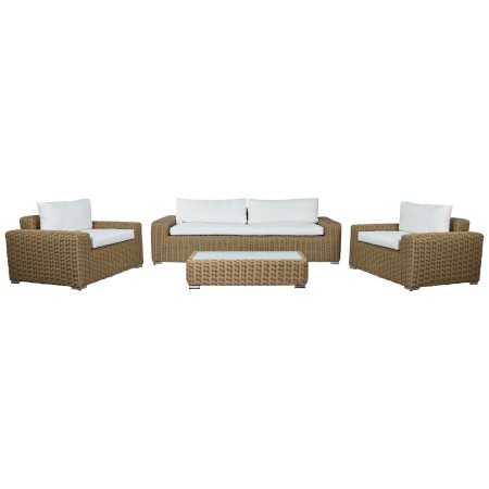 Conjunto de sofá e mesa Home ESPRIT Cristal Rotim sintético 248 x 85 x 80 cm de Home ESPRIT, Sofás - Ref: S3054625, Preço: 1,...