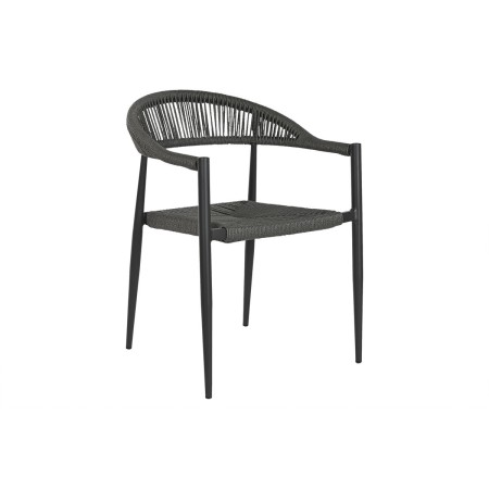 Sedia da giardino Home ESPRIT Nero Grigio scuro Alluminio Rattan 56 x 60 x 78 cm di Home ESPRIT, Sedie per tavolo da giardino...