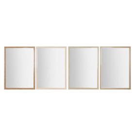 Espejo de pared Home ESPRIT Blanco Marrón Beige Gris Cristal Poliestireno 66 x 2 x 92 cm (4 Unidades) de Home ESPRIT, Espejos...