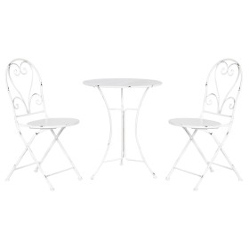 Table set with 2 chairs Home ESPRIT White 60 x 60 x 70 cm by Home ESPRIT, Garden Furniture Sets - Ref: S3054667, Price: 113,0...