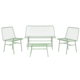 Conjunto de Mesa con 3 Sillones Home ESPRIT Menta Metal 115 x 53 x 83 cm de Home ESPRIT, Sofás - Ref: S3054668, Precio: 252,3...