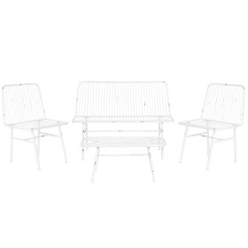 Ensemble Table avec 3 Sièges Home ESPRIT Blanc Métal 115 x 53 x 83 cm de Home ESPRIT, Canapés - Réf : S3054669, Prix : 252,32...