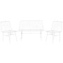 Conjunto de Mesa con 3 Sillones Home ESPRIT Blanco Metal 115 x 53 x 83 cm de Home ESPRIT, Sofás - Ref: S3054669, Precio: 252,...