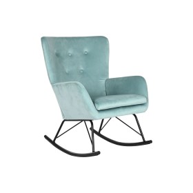 Rocking Chair Home ESPRIT Black Sky blue Polyester Metal 68 x 90 x 92 cm by Home ESPRIT, Chairs - Ref: S3054702, Price: 128,6...