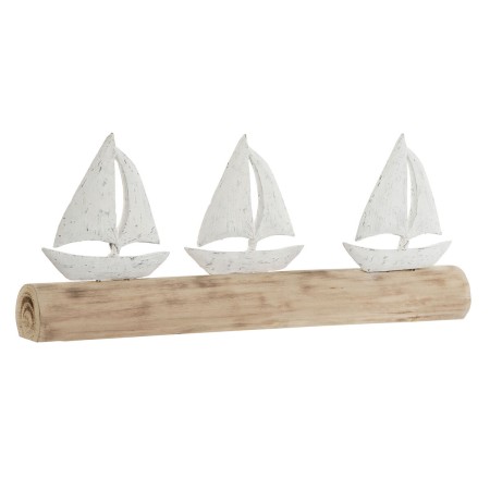 Figura Decorativa Home ESPRIT Blanco Natural Veleros Mediterráneo 62 x 8,5 x 25,5 cm de Home ESPRIT, Adornos - Ref: S3054722,...