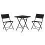 Ensemble Table + 2 Chaises Home ESPRIT Noir Acier rotin synthétique 58 x 58 x 71,5 cm de Home ESPRIT, Tables de jardin - Réf ...