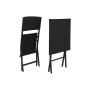 Conjunto de mesa com 2 cadeiras Home ESPRIT Preto Aço Rotim sintético 58 x 58 x 71,5 cm de Home ESPRIT, Mesas para sala de ja...