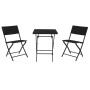 Tisch-Set mit 2 Stühlen Home ESPRIT Schwarz Stahl Synthetischer Rattan 58 x 58 x 71,5 cm von Home ESPRIT, Esstische - Ref: S3...