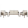 Conjunto de Mesa con 3 Sillones Home ESPRIT Marrón Cuerda Acacia 138 x 79 x 83 cm de Home ESPRIT, Sofás - Ref: S3054735, Prec...