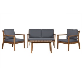 Table Set with 3 Armchairs Home ESPRIT Brown Grey Acacia 120 x 72 x 75 cm by Home ESPRIT, Sofas - Ref: S3054736, Price: 531,6...