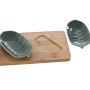 Conjunto para Aperitivos Home ESPRIT Verde Verde-escuro Bambu Porcelana Tropical 4 Peças 28,4 x 10,5 x 3 cm (2 Unidades) | Tienda24 - Global Online Shop Tienda24.eu